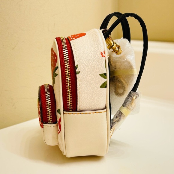Coach Strawberry Backpack Keychain/ Bag Charm - Picture 3 of 9